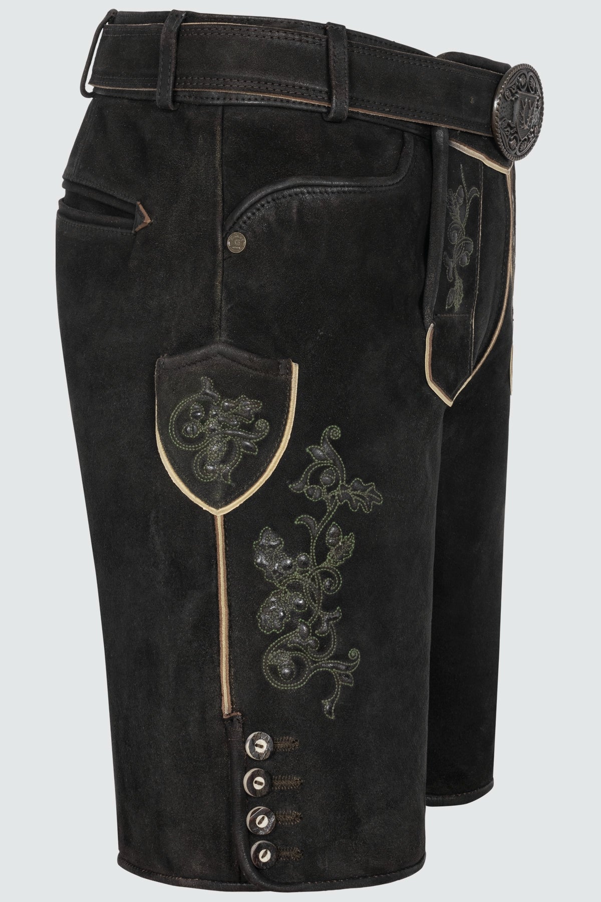 Kruger Men's Lederhosen "Caelius" with Belt - Brown