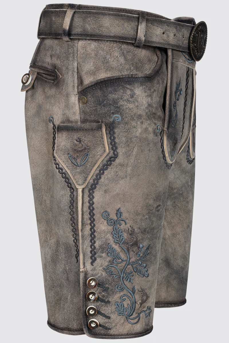 Kruger Men's Lederhosen "Kaelion" gray