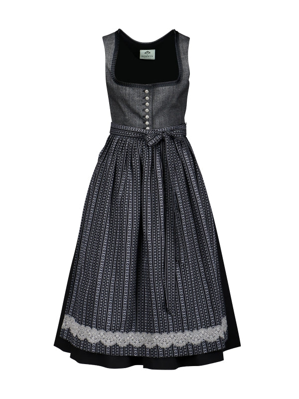Berwin Maxi Dirndl 2pcs. 80cm "Josi" black