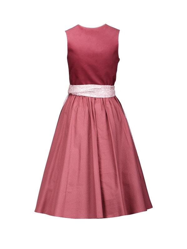 Berwin Long Dirndl 2pcs. 70cm Velvet "Anneliese" bordeaux/pink