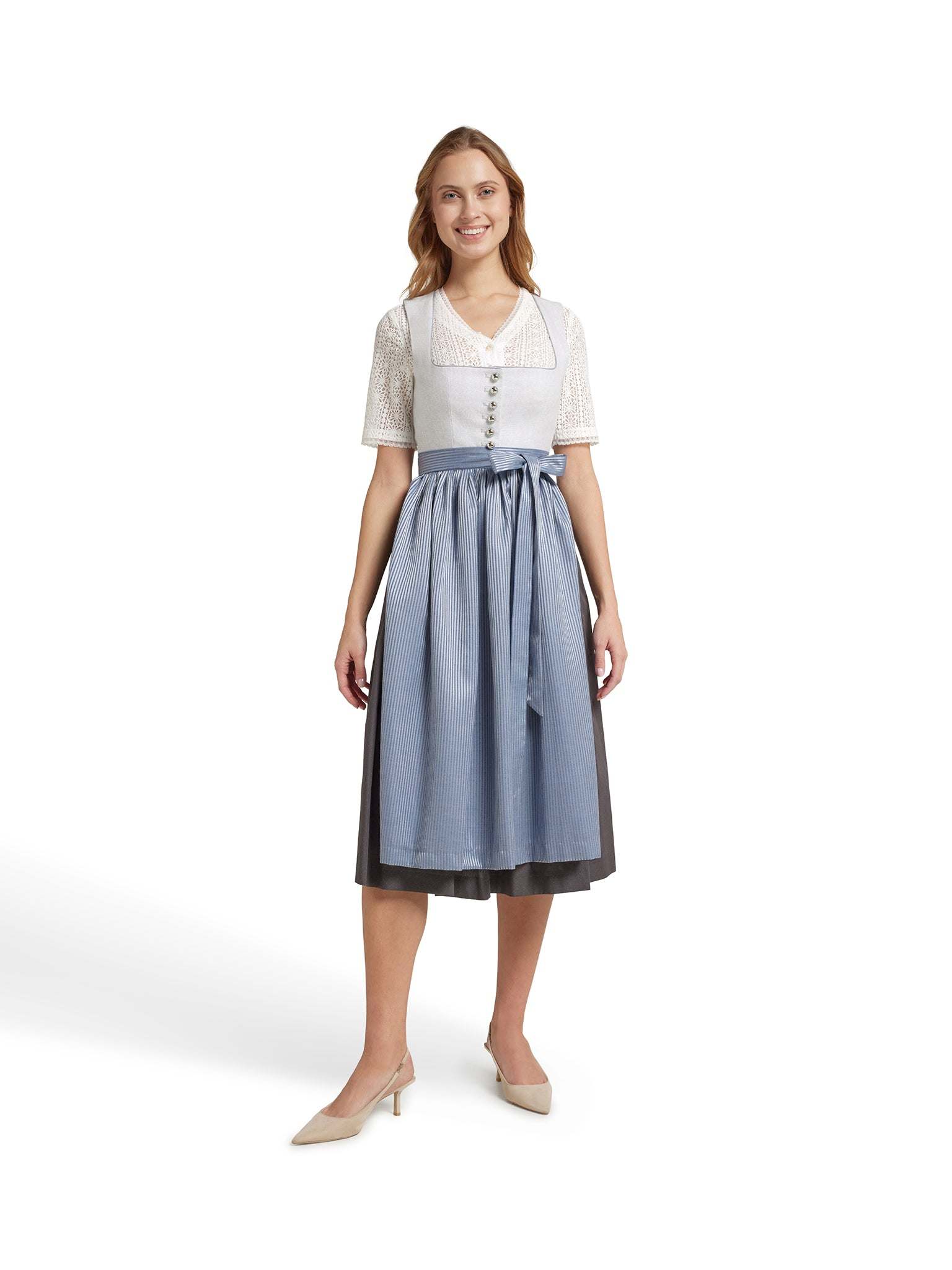Berwin Maxi Dirndl 2pcs. 75cm "Lina" Med. Grey