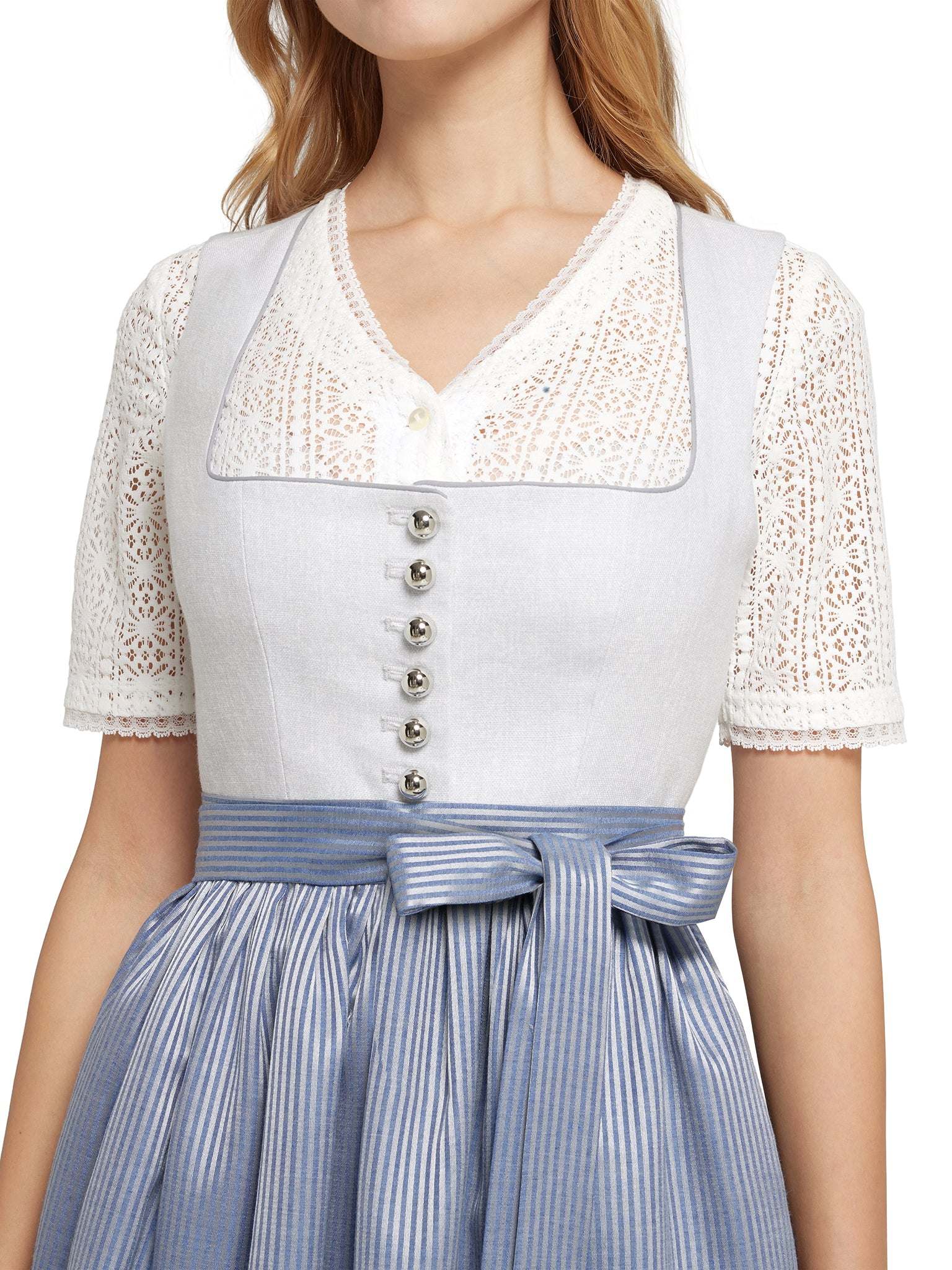 Berwin Maxi Dirndl 2pcs. 75cm "Lina" Med. Grey