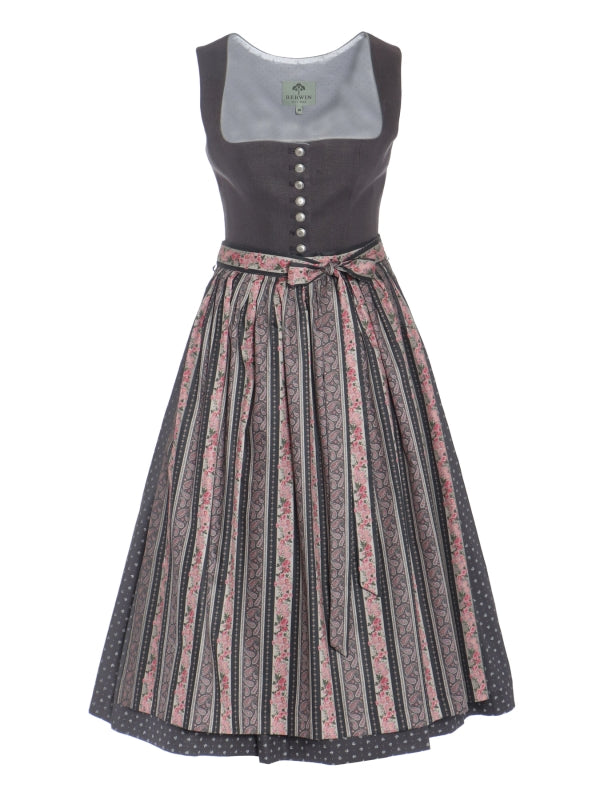 Berwin Long Dirndl 2pcs. 75cm "Vivi" anthracite