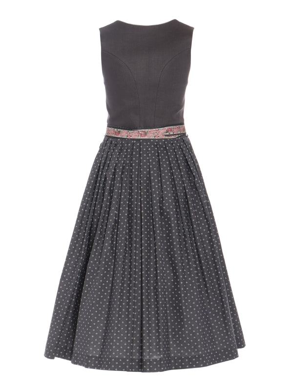 Berwin Long Dirndl 2pcs. 75cm "Vivi" anthracite