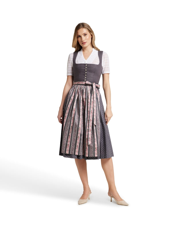 Berwin Long Dirndl 2pcs. 75cm "Vivi" anthracite