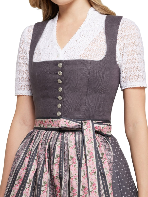 Berwin Long Dirndl 2pcs. 75cm "Vivi" anthracite