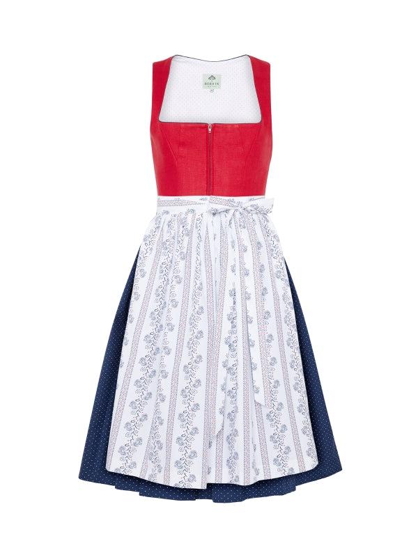 Berwin Maxi Dirndl 2pcs. 75cm "Alma" red
