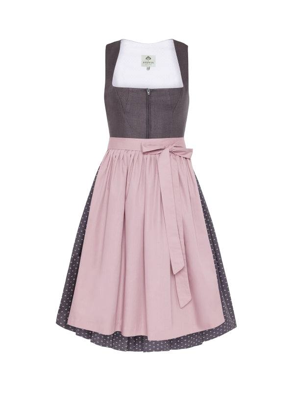 Berwin Maxi Dirndl 2pcs. 75cm "Lenora" anthracite