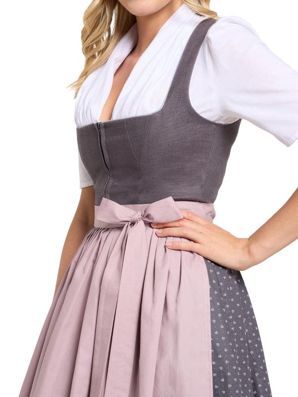 Berwin Maxi Dirndl 2pcs. 75cm "Lenora" anthracite