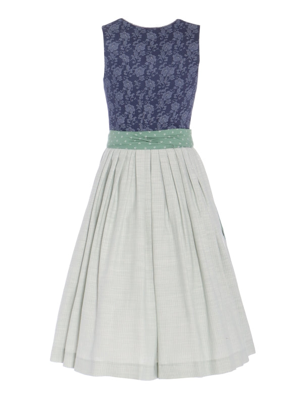 Berwin Long Dirndl 2pcs. 70cm "Elsa" blue/sage