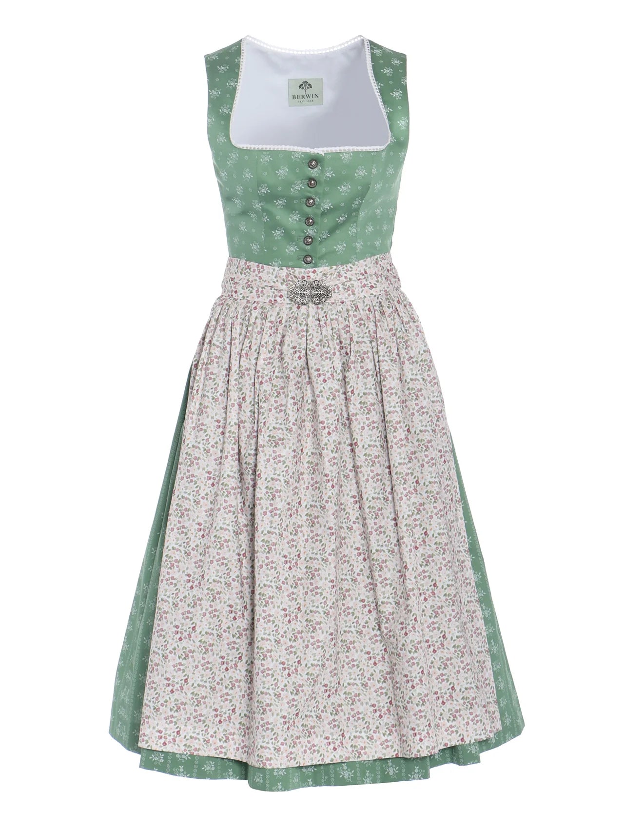 Berwin Maxi Dirndl 2pcs. 75cm "Emmi" sage