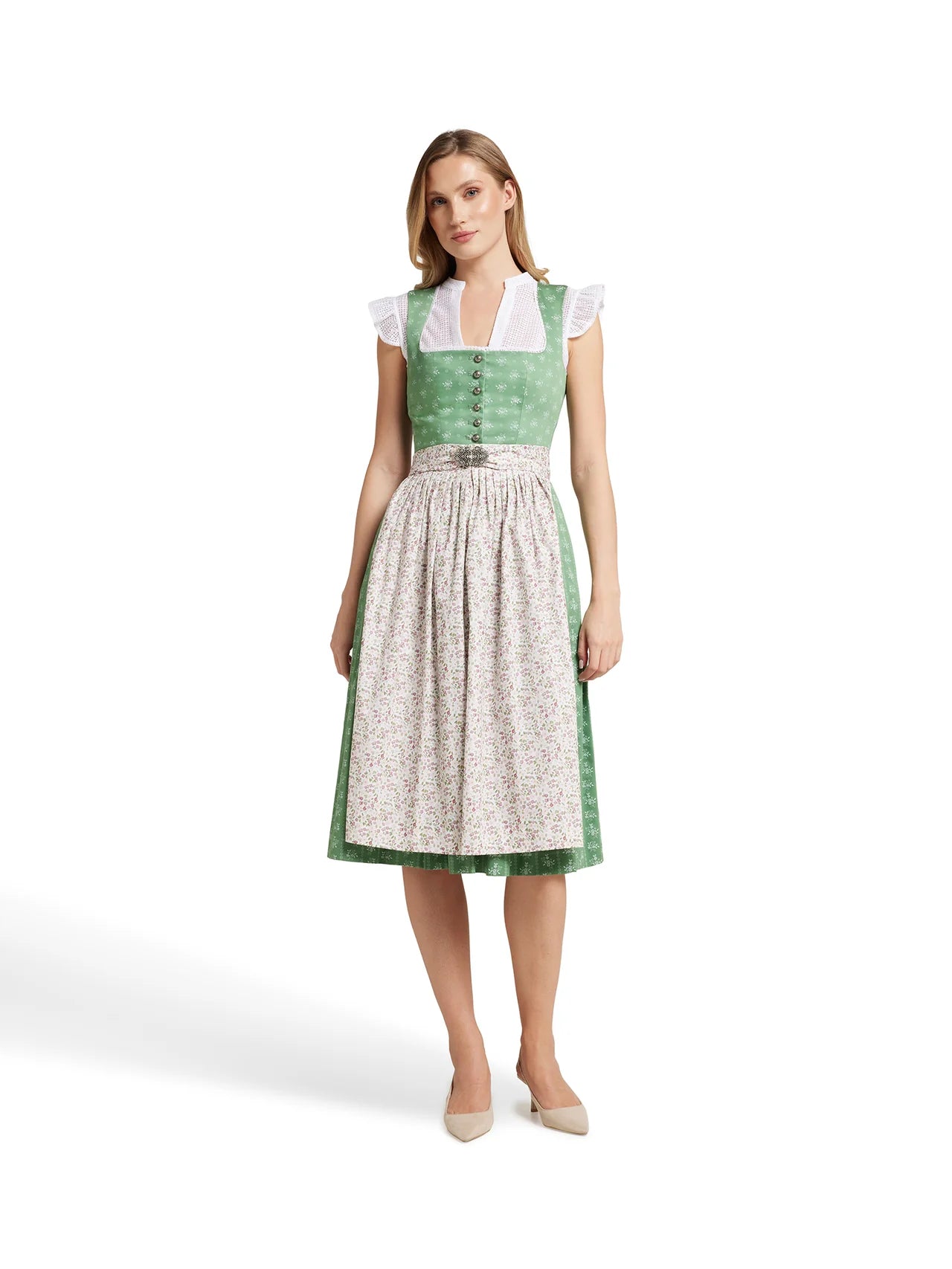 Berwin Maxi Dirndl 2pcs. 75cm "Emmi" sage