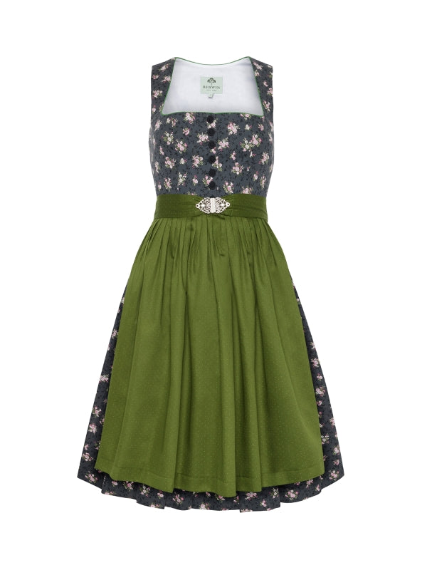Berwin Long Dirndl 2pcs. 70cm "Ottilie" anthracite