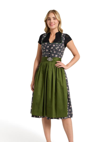 Berwin Long Dirndl 2pcs. 70cm "Ottilie" anthracite