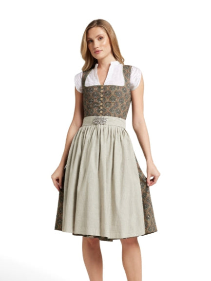 Berwin Long Dirndl 2pcs. 70cm "Hildegard" olive