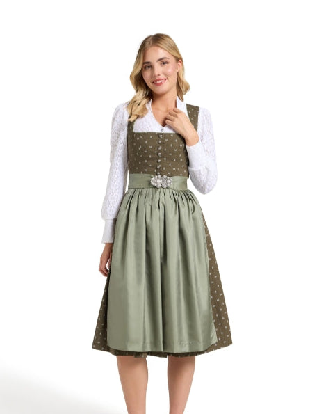 Berwin Long Dirndl 2pcs. 70cm "Verena" olive