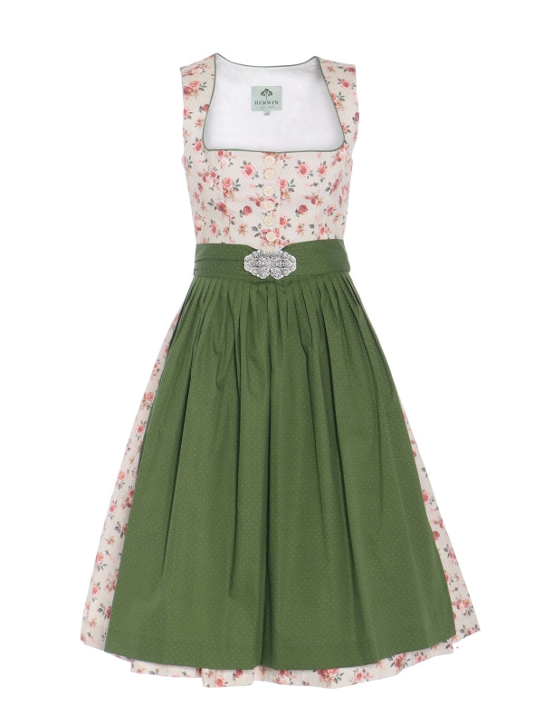 Berwin Long Dirndl 2pcs. 70cm "Alina" floral/green