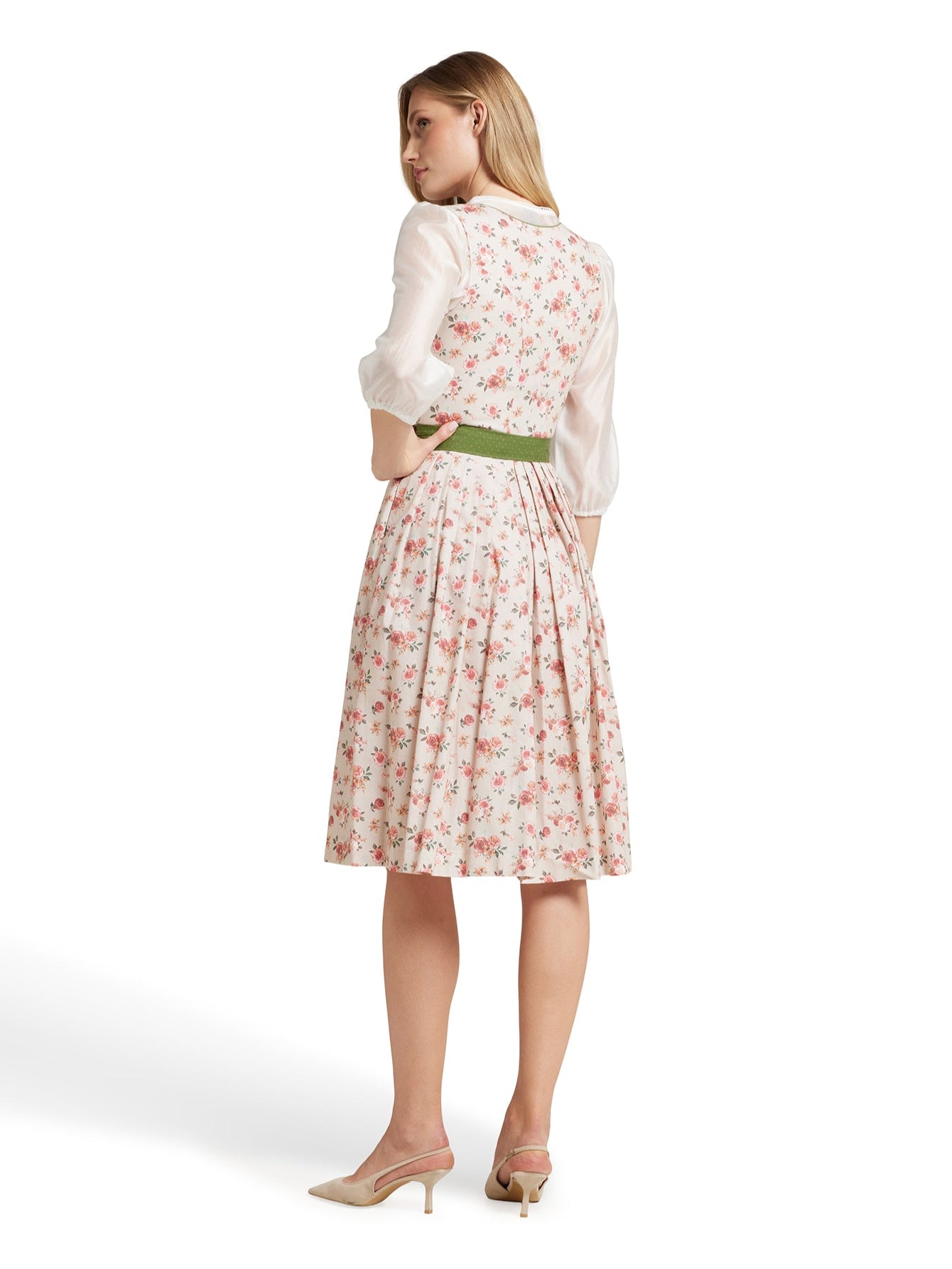 Berwin Long Dirndl 2pcs. 70cm "Alina" floral/green