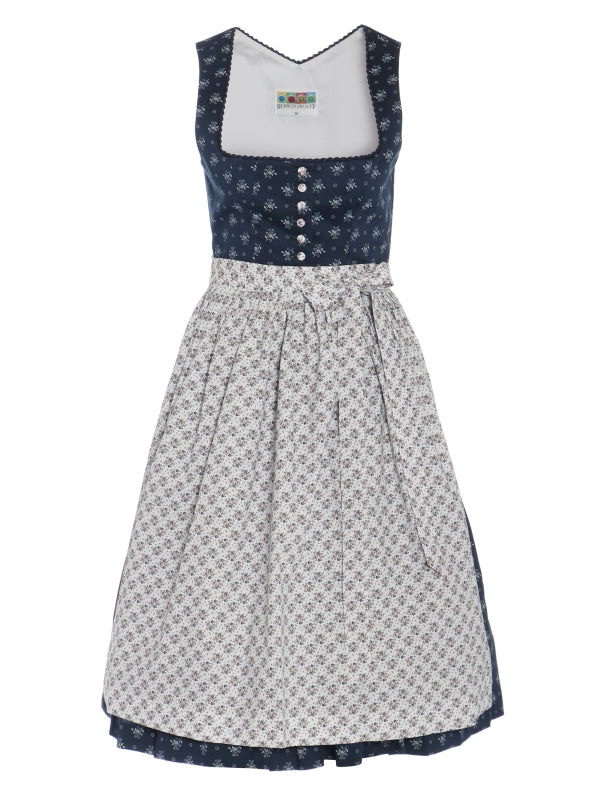 Berwin Long Dirndl 2pcs. 70cm "Bella" blue/rose (38)