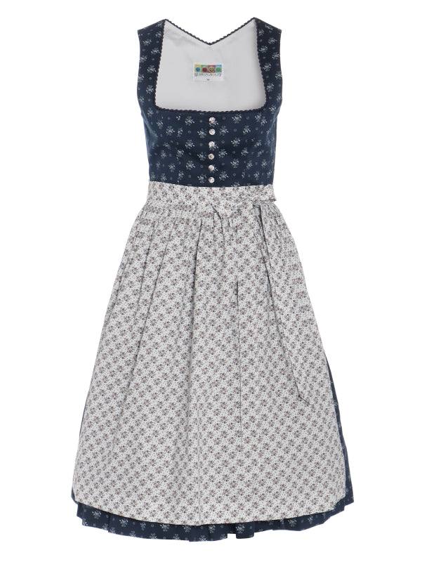 Berwin Long Dirndl 2pcs. 70cm "Bella" blue/floral
