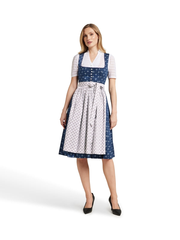 Berwin Long Dirndl 2pcs. 70cm "Bella" blue/rose (38)