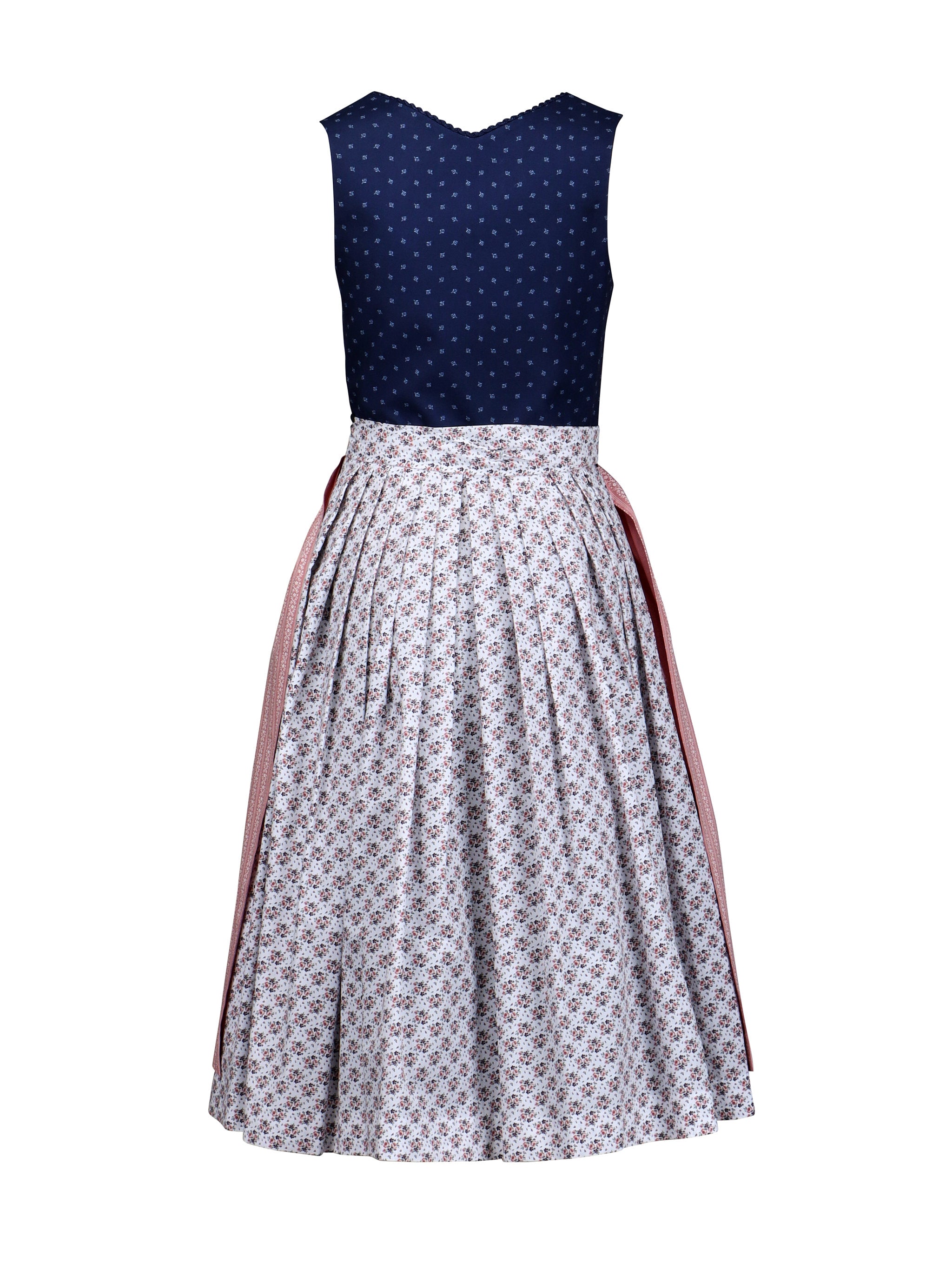 Berwin Long Dirndl 2pcs. 70cm "Maribell" blue/rose print