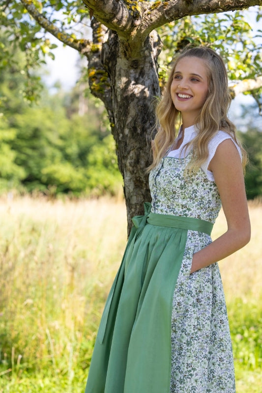 Berwin Long Dirndl 2pcs. 70cm "Anna" green (size 34,36,38,42)