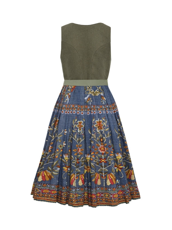 Berwin Long Dirndl 2pcs. 75cm "Dafne" green