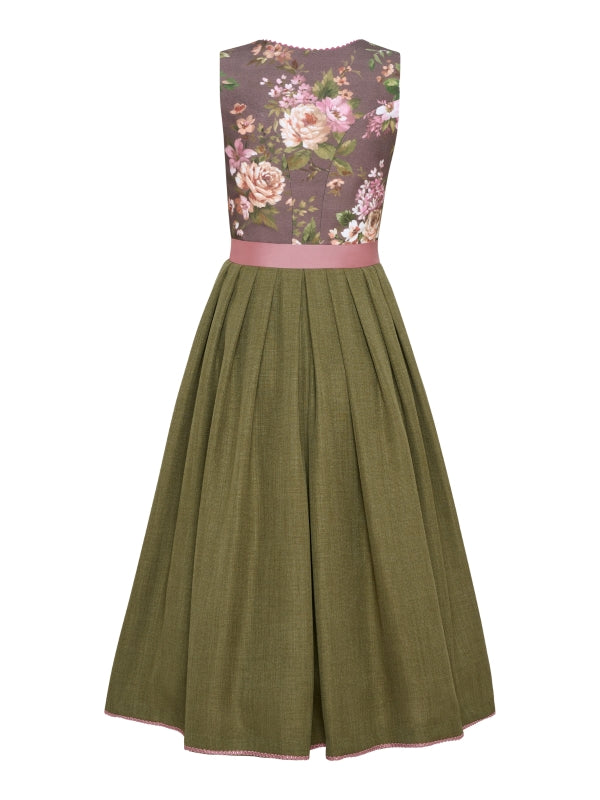 Berwin Maxi Dirndl 2pcs. 80cm "Lisa" brown/green
