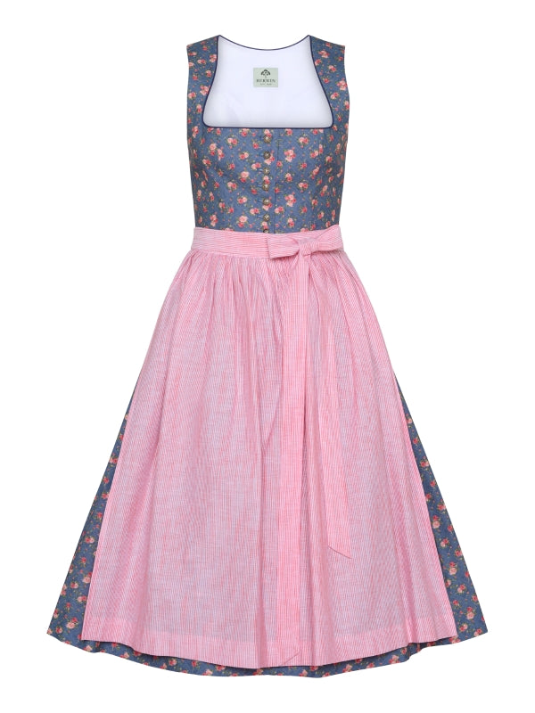 Berwin Long Dirndl 2pcs. 70cm "Daisy" rose/blue