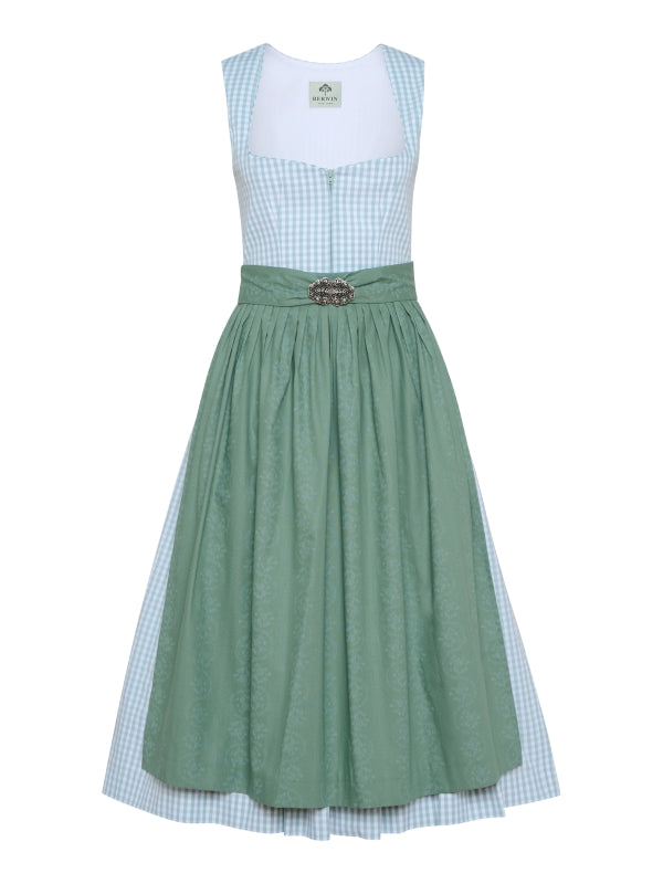 Berwin Long Dirndl 2pcs. 75cm "Terresa" blue/green
