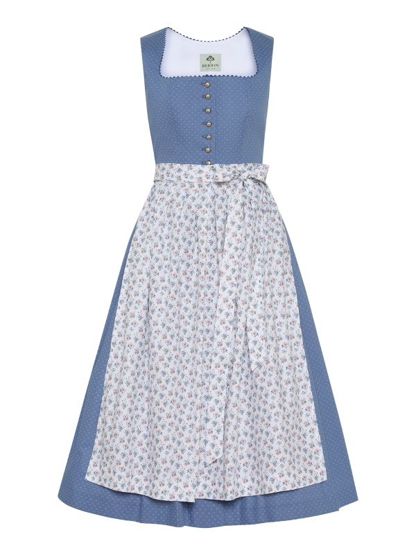 Berwin Long Dirndl 2pcs. 75cm "Sarah" blue