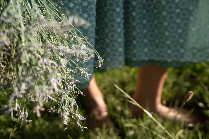 Dirndl mit Leinenoberteil und Baumwollrock