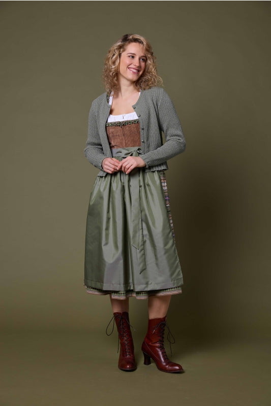 Berwin Thea Long Dirndl, Olive — 75cm 2pc Set