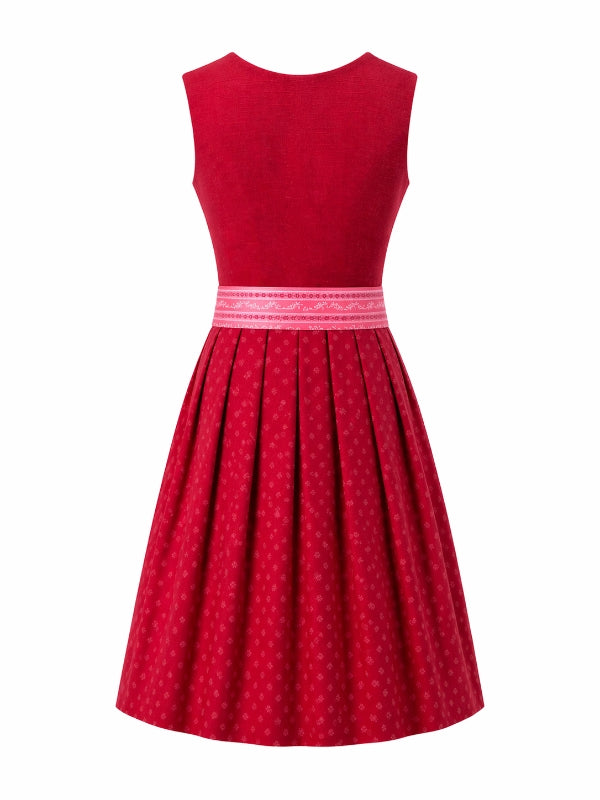 Berwin Long Dirndl 2pcs. 75cm 'Rosa' red