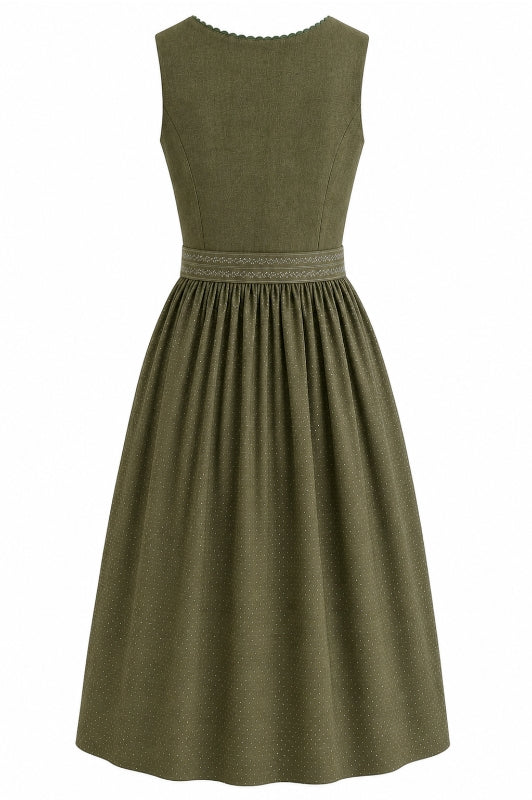 Berwin Long Dirndl 2pcs. 75cm 'Elke' olive