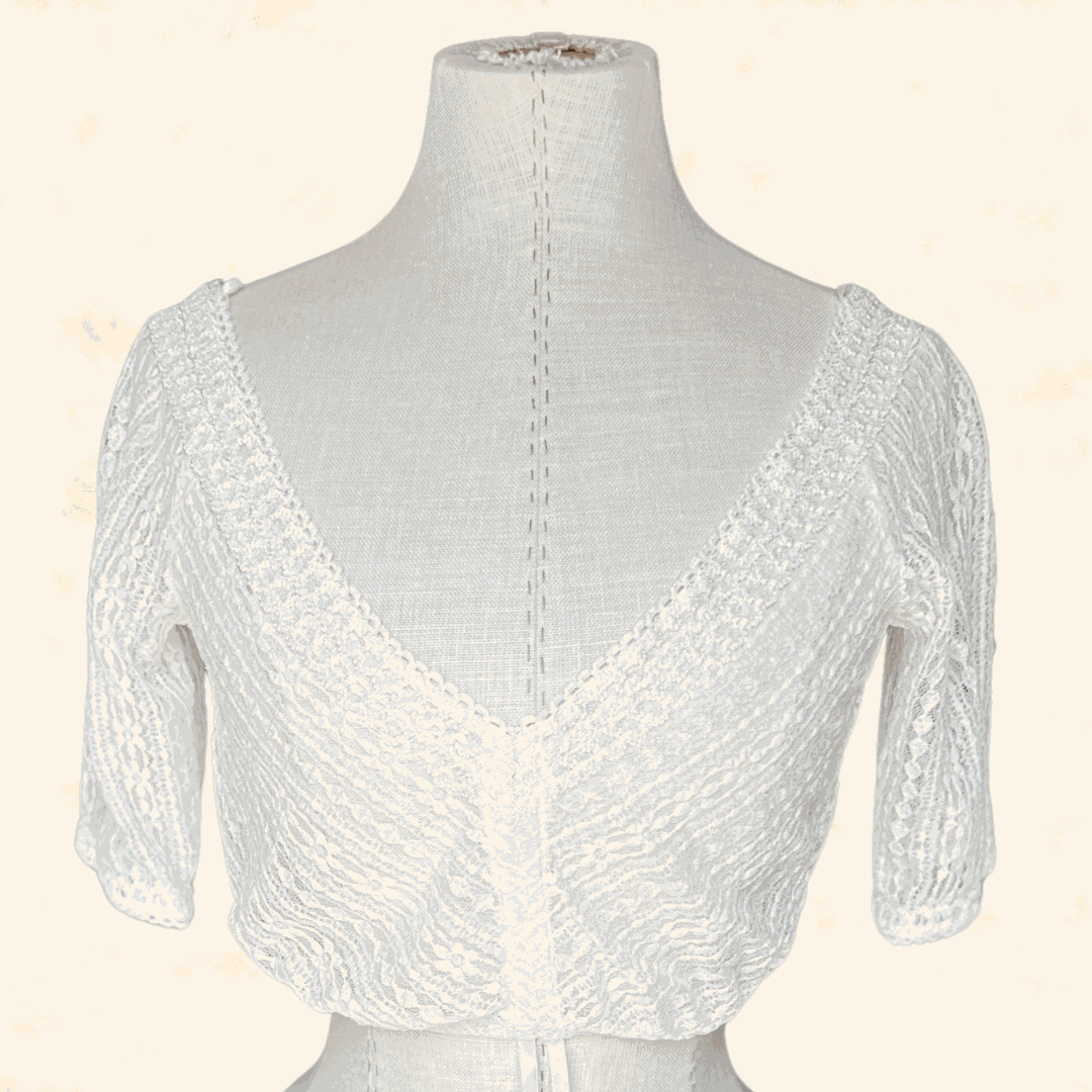 Kruger Collection Dirndl lace V-neck blouse ecru 36