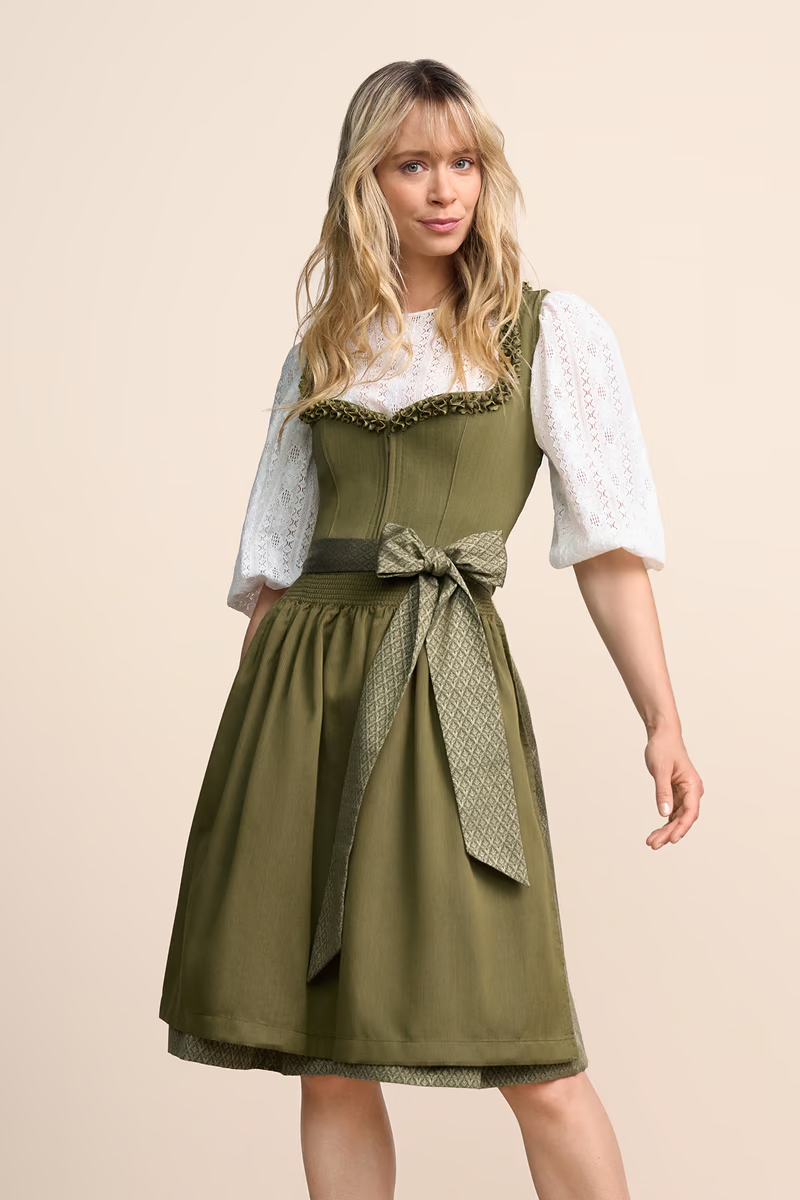 (new) Kruger Midi Dirndl 2pcs. 60cm "Anica" olive