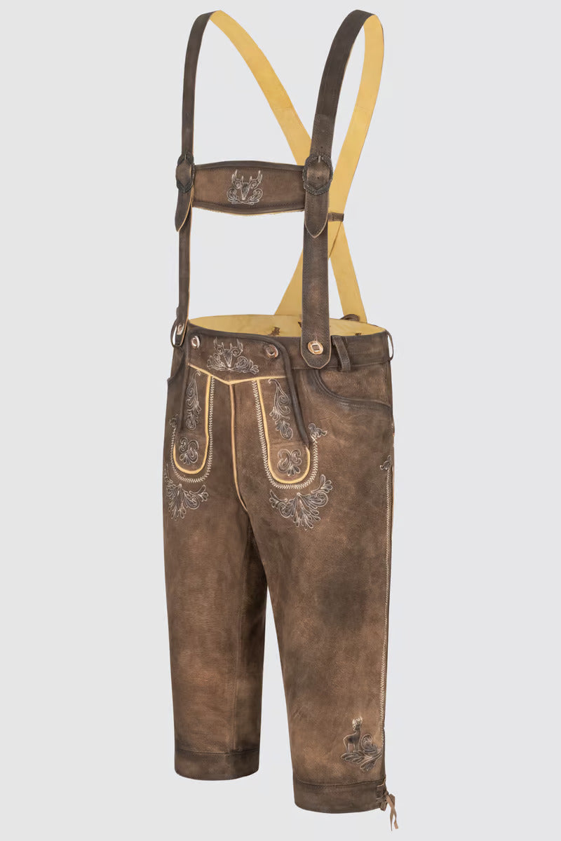 Kruger Men's Lederhosen "Norman" with Suspenders (size 48)