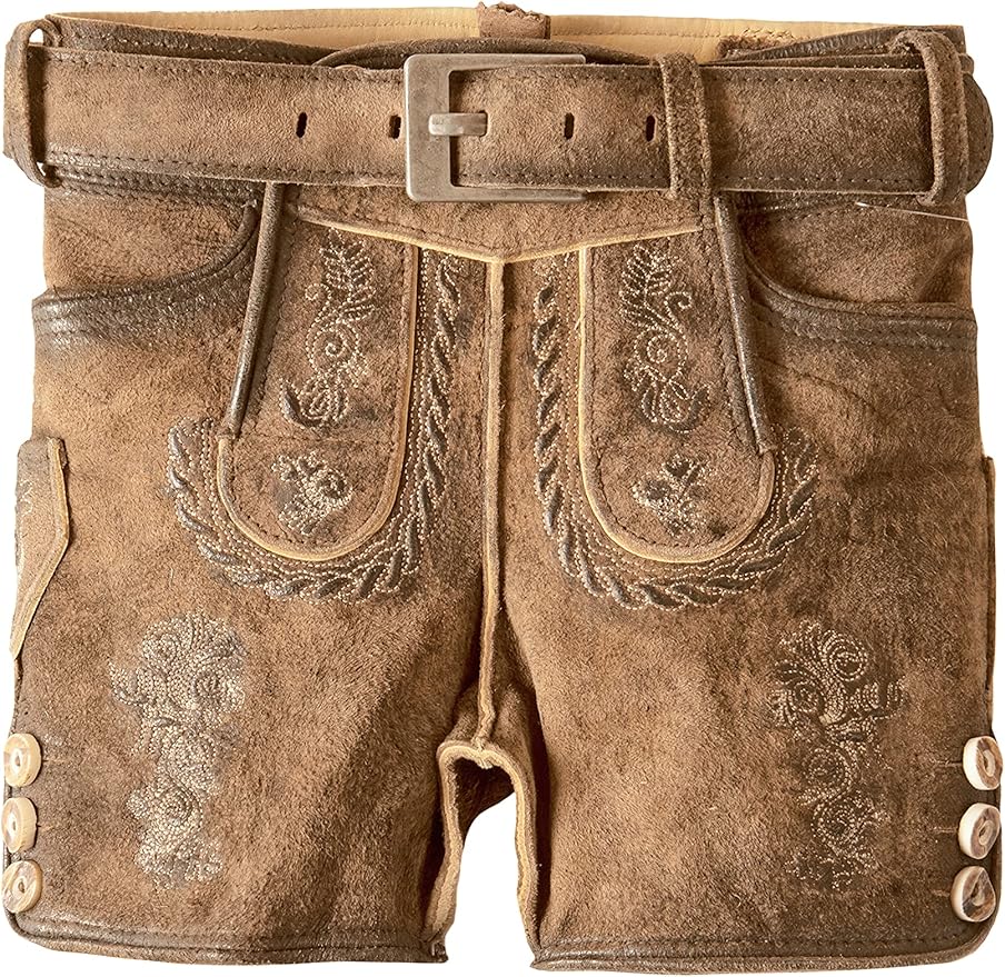 Stockerpoint Boy's Lederhosen "Moritz" with Belt (110/116)