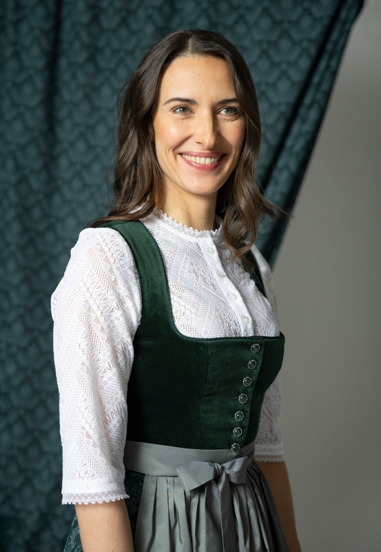 Berwin Lace Dirndl Blouse 3/4 Sleeve "Hilde" white