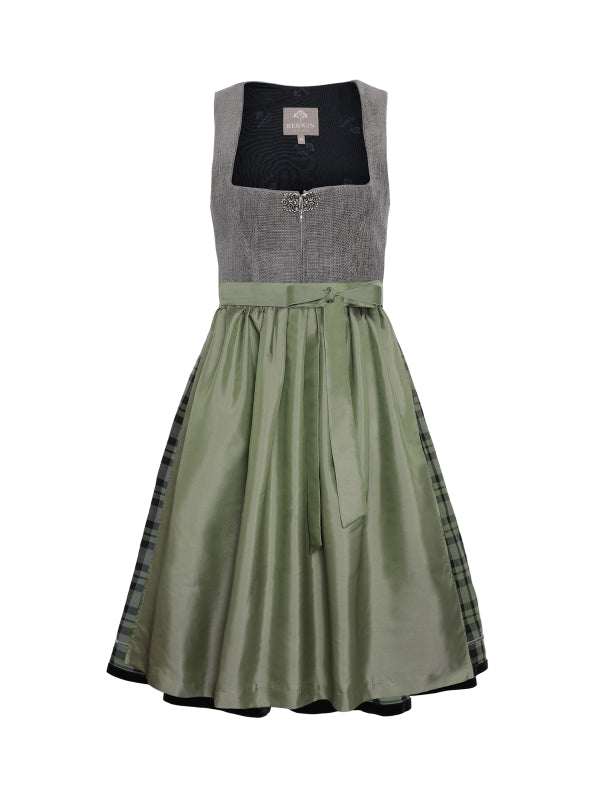 Berwin Maxi Velvet Dirndl 2pcs. 90cm "Daisy" sage/plaid