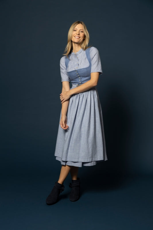 Berwin Long Dirndl 2pcs. 75cm "" light blue