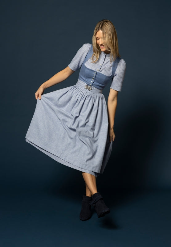 Berwin Long Dirndl 2pcs. 75cm "" light blue