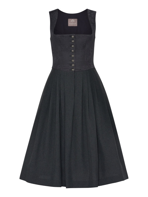 Berwin Long Dirndl 1 pc. 70cm "Ruby" anthracite