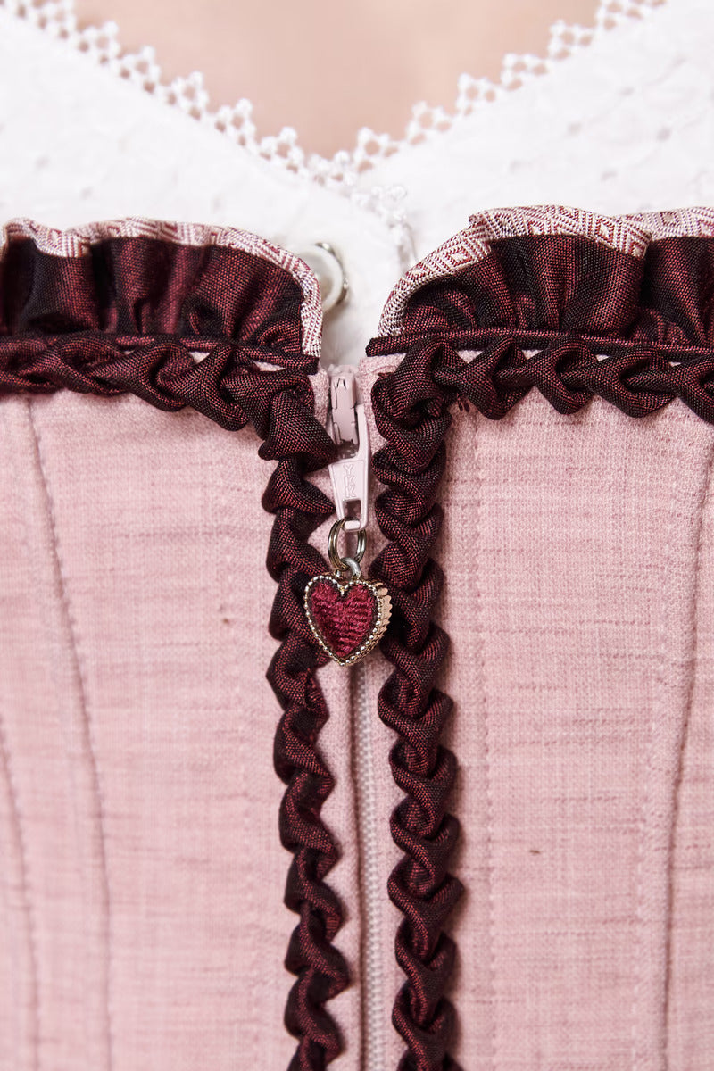 Kruger Midi Dirndl 2pcs. 60cm "Gianna" pink (36)