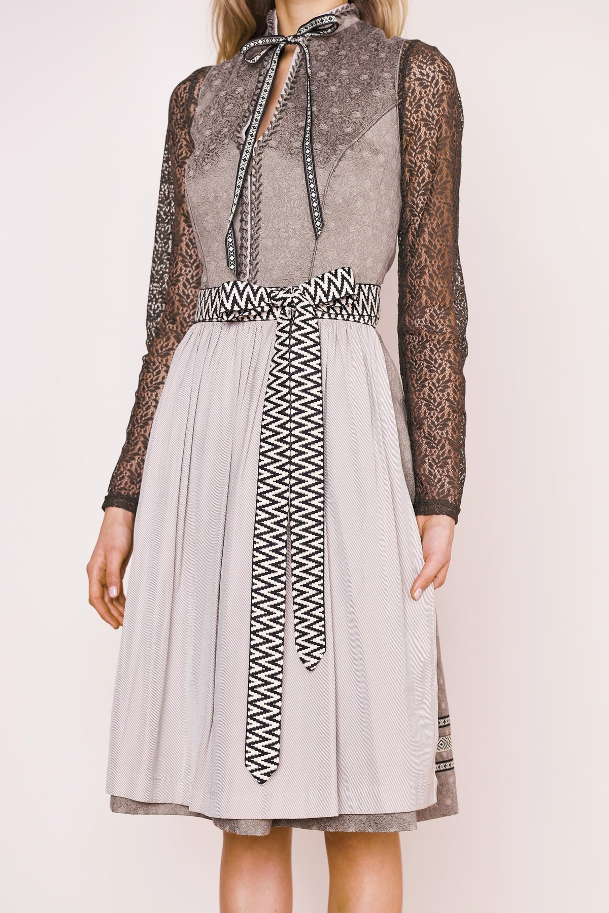 Julia Trentini Erna Midi Dirndl, Silver — 60cm