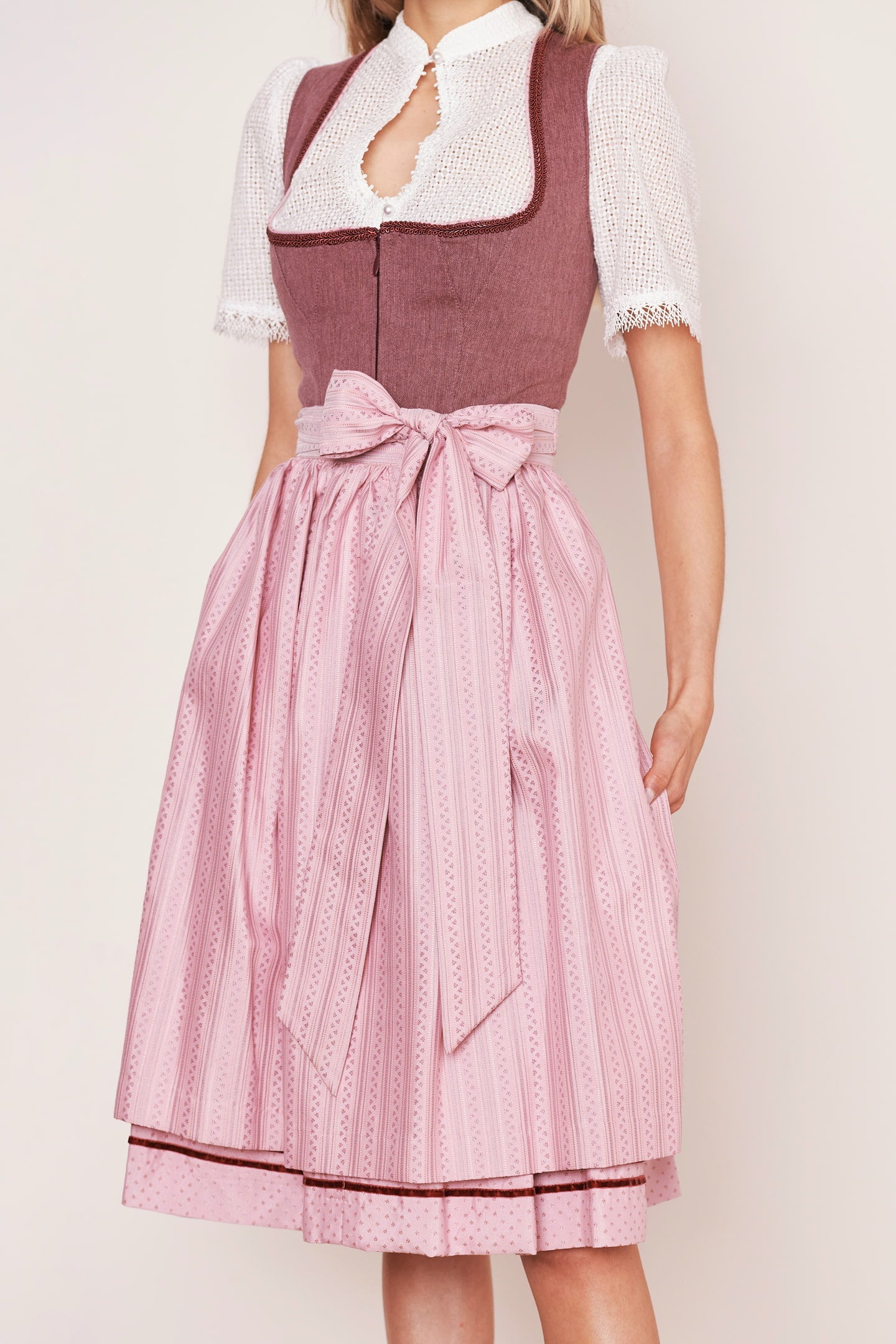 Julia Trentini Konstanze Midi Dirndl, Rose — 60cm