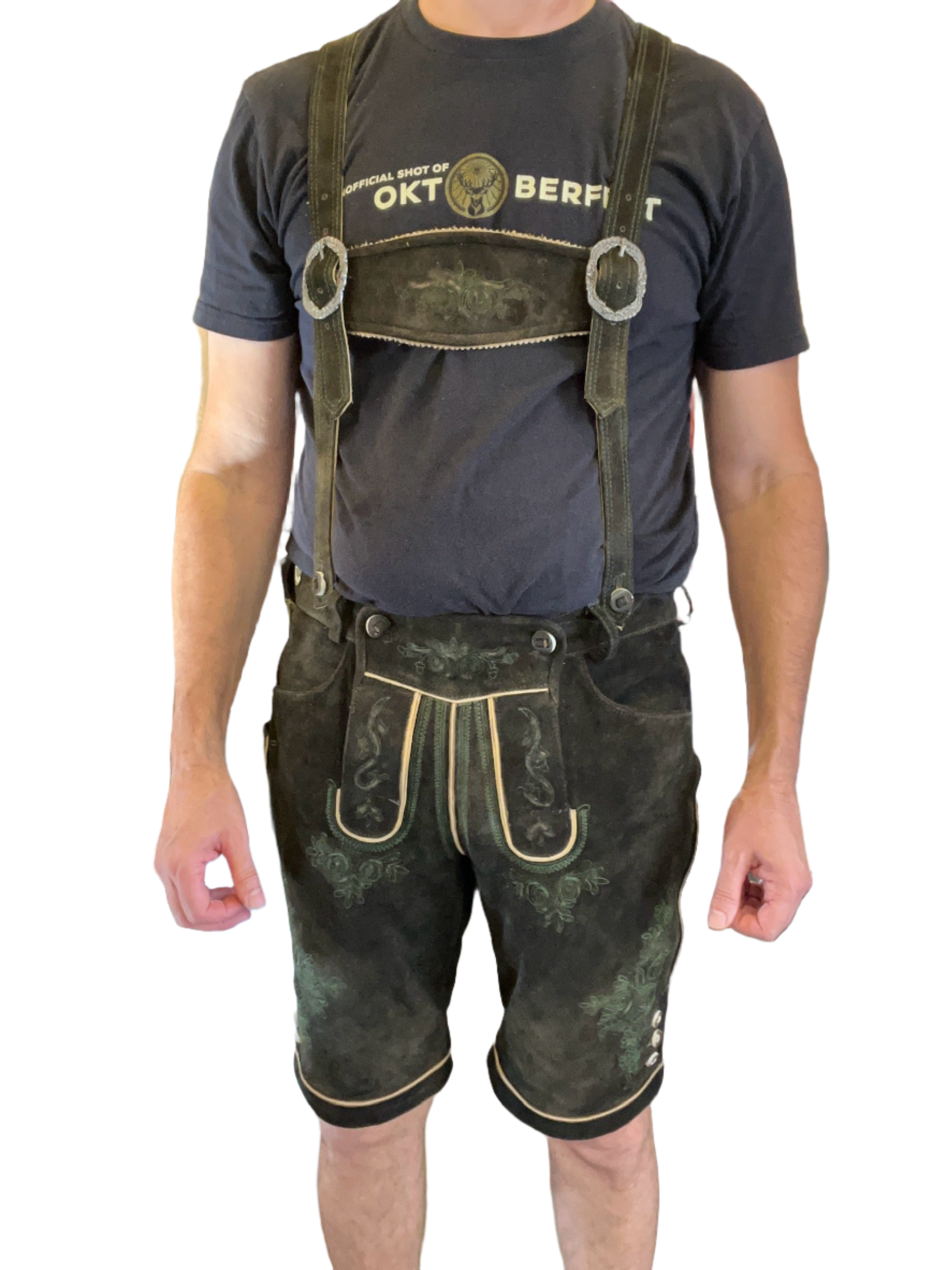 Men's Lederhosen "Hugo" with Suspenders dark brown (closeout) 48,54,56,58
