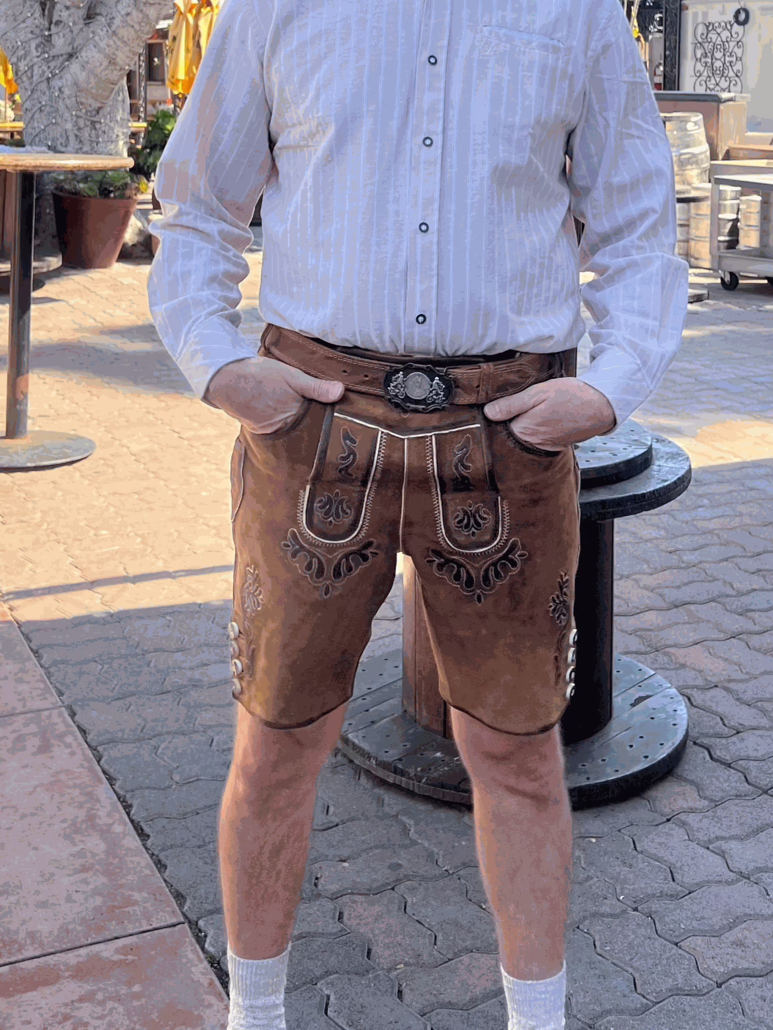 Men's Lederhosen "TradKraft" H-Straps brown (sizes 46-66)